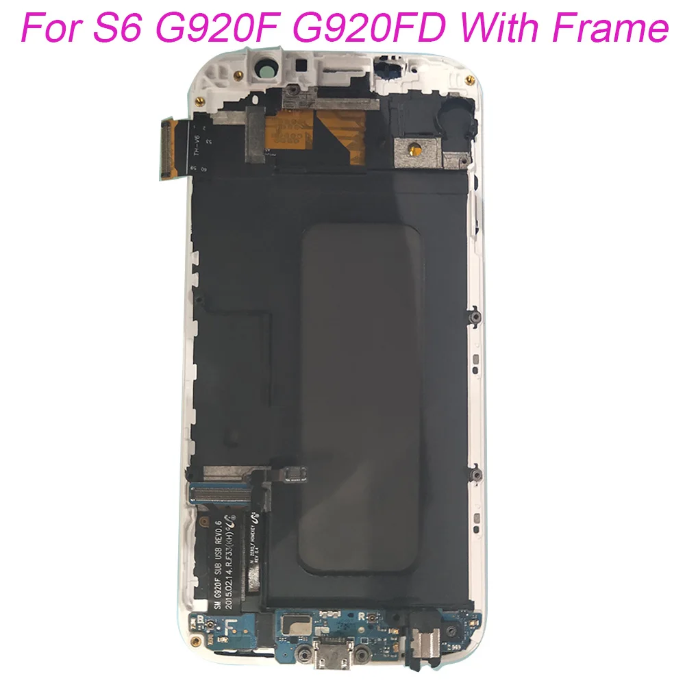 

3Piece TFT For Samsung Galaxy S6 G920F G920 Touch Screen Digitizer LCD Display Frame For Samsung G920 G920FD G920FQ With Frame