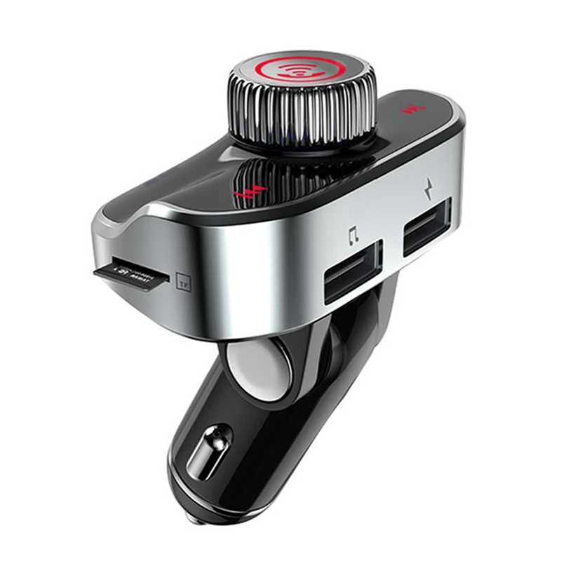 VicTsing Wireless Bluetooth Car FM Transmitter Mp3 Player 5V 3.1A Car Hands-free Dual USB Touch Screen Red Screen Car MP3 Kit    (6)