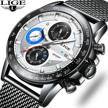 

2019 LIGE NEW Top Brand Luxury Mens Watches Waterproof Ultra Thin Date Watch Male Chronograph Casual Quartz Watch reloj hombre