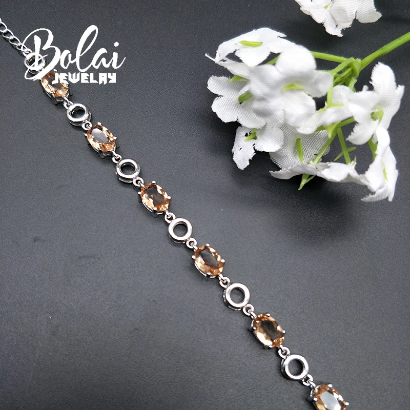 

Женский браслет Bolai из серебра пробы с искусственными камнями