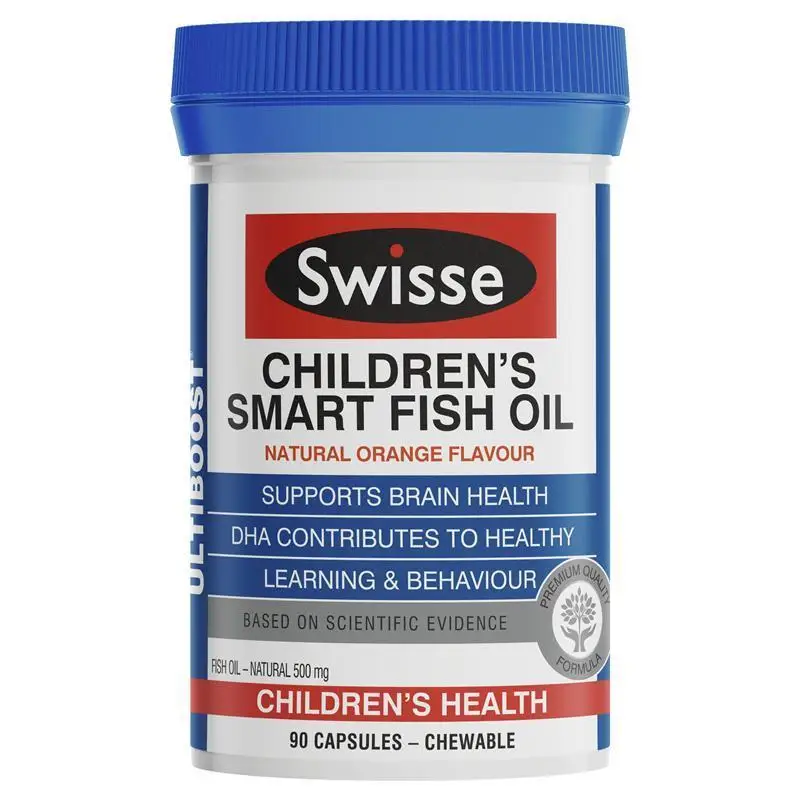 Tampas de Óleo de Peixe Saudável do Cérebro Olho o Desenvolvimento do Sistema Austrália Swisse Infantil Inteligente Epa Dha Ácidos Graxos Ômega-3 Cérebro Nervoso 90 4 Cheap Bronzeamento corporal