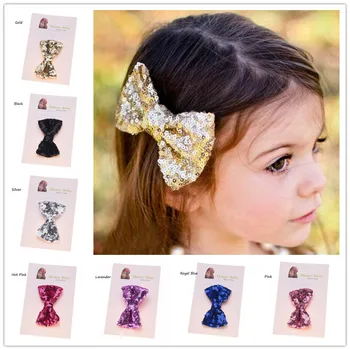 

2PCS Hair Bows Sequin Bow Glitter Bow Hair Accessories Alligator Clips Hair Bows Fashion Hair Clips