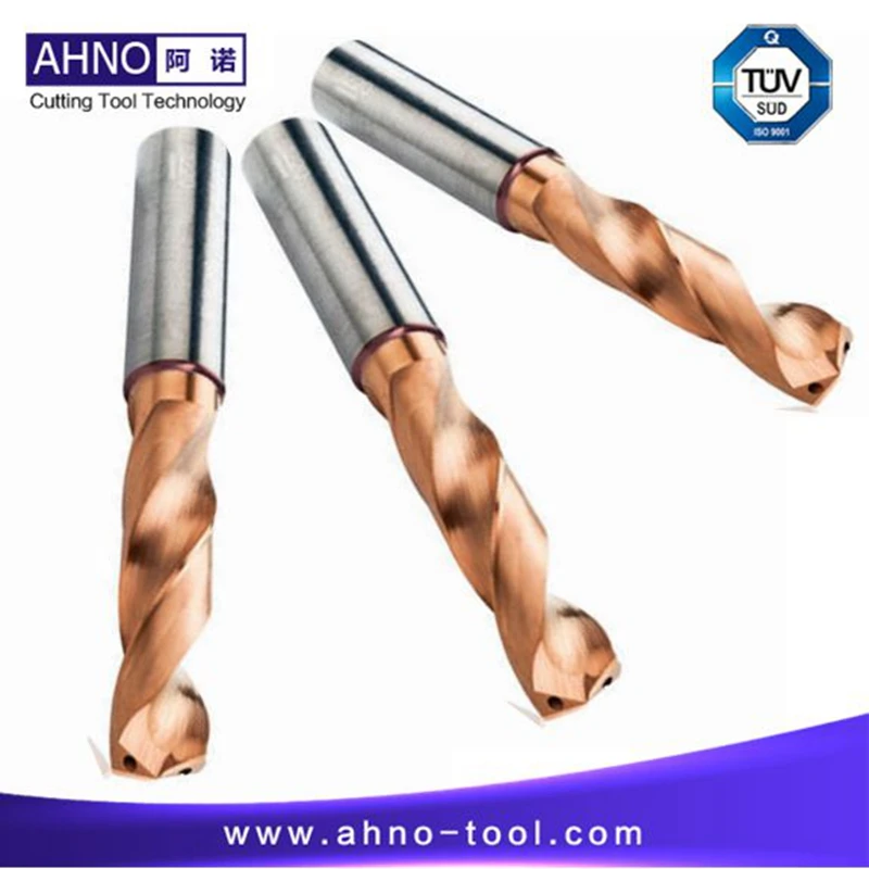 Buy AHNO Tungsten Carbide Drill Bits 3xD with 2 Internal Coolants for CNC
