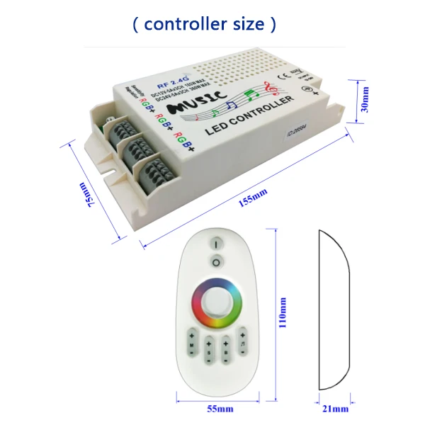 Оптовая продажа 20 Ключи 24 клавиши 2,4G музыка контроллер DC12-24V RGB звуковой чувствительный дистанционного Музыка 2 для 5050 3528 СИД свет лампы