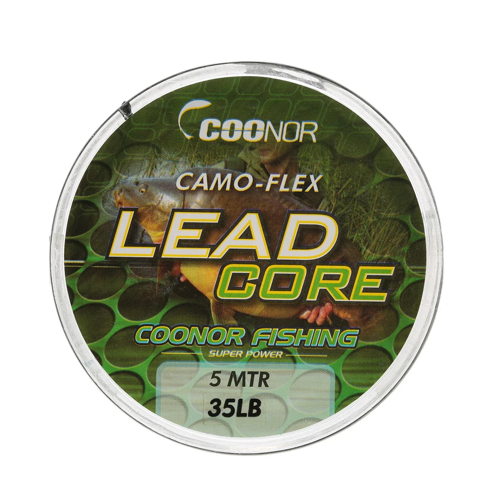 Explopur 35lb 5m Leadcore Braided Camouflage Carp Fishing Line Hair Rigs Lead Core Fishing Tackle