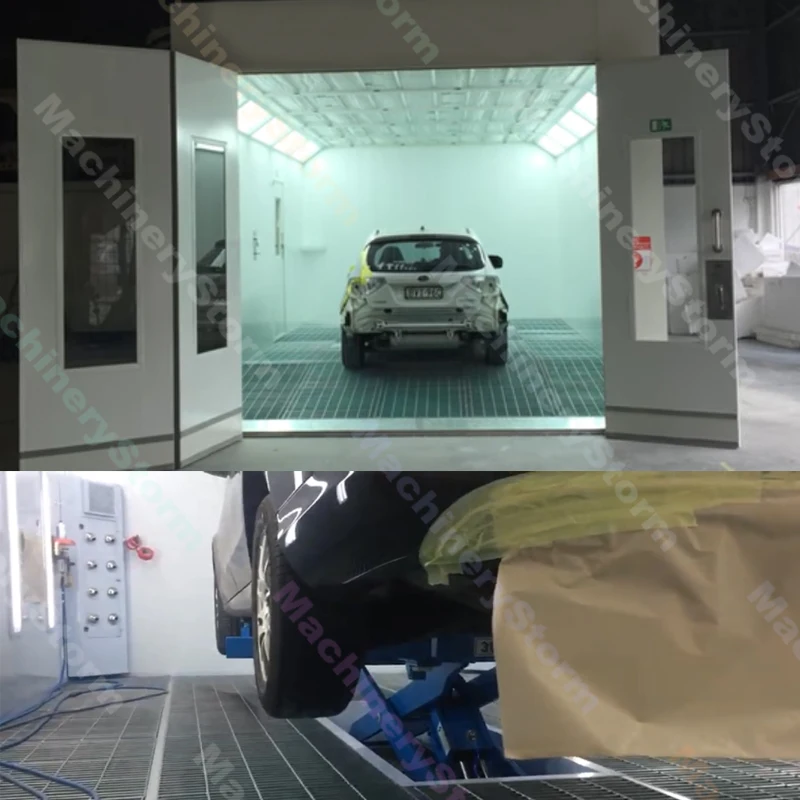 Pneumatic ramps spray booth 10