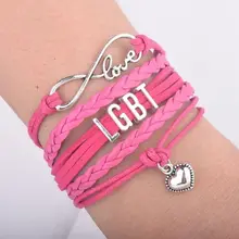 1 шт обертывание Гей Радуга гордости браслет бесконечной любви дружеский подарок Свадебные Подвески личные ювелирные изделия 7511-7513