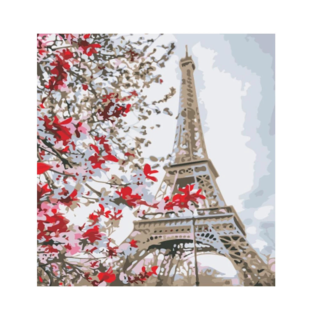 DIY Eiffel Tower Paint By Number Kit Oil Painting On Canvas Art Home Decoration