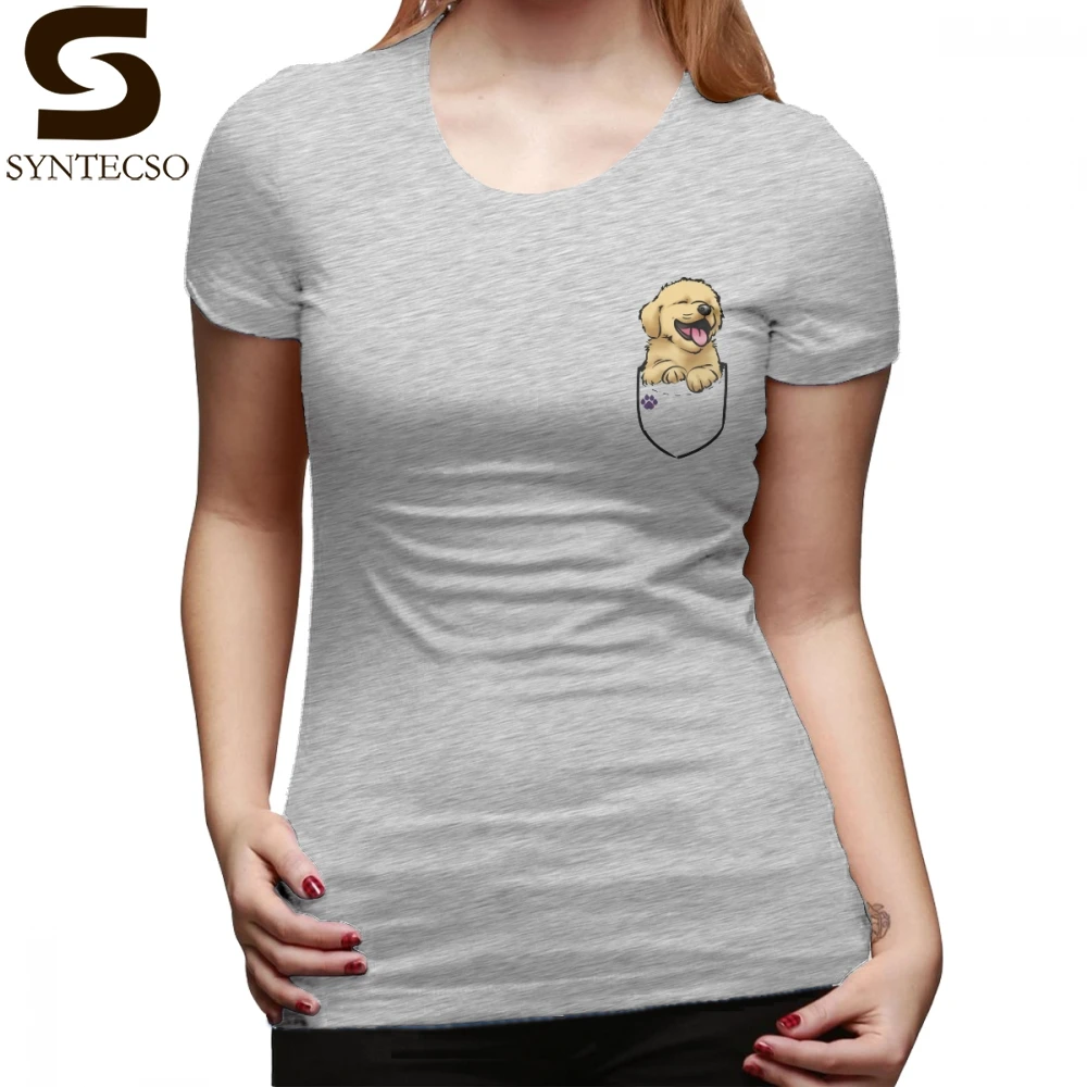 

Golden Retriever T-Shirt Pocket Puppiez Golden Retriever T Shirt Trendy O Neck Women tshirt XL Short Sleeve Ladies Tee Shirt