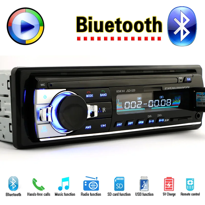 Новый 12 В Bluetooth стерео радио MP3 аудио плеер 5 зарядное устройство / APE FLAC FM USB SD AUX IN