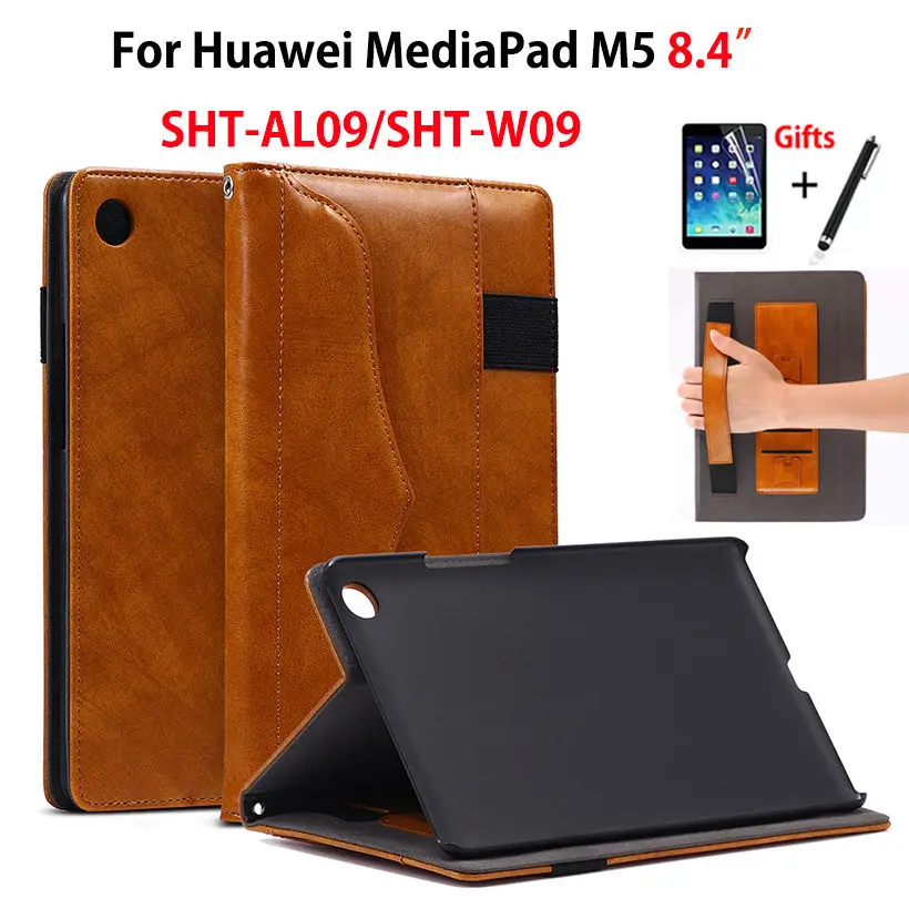 Чехол для huawei MediaPad M5 8,4 SHT-AL09 SHT-W09 8," Smart Cover принципиально таблетки рук держатель Folio Stand Кожа оболочки+ пленка+ стилус