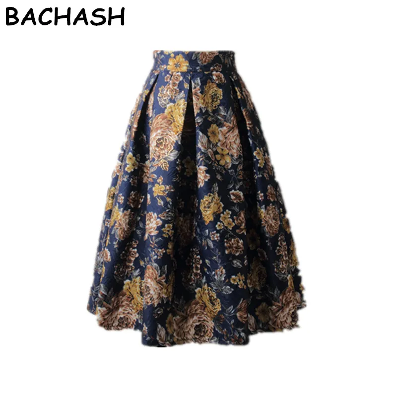 Женские плиссированные юбки Bachash винтажные офисные до колена с высокой талией и