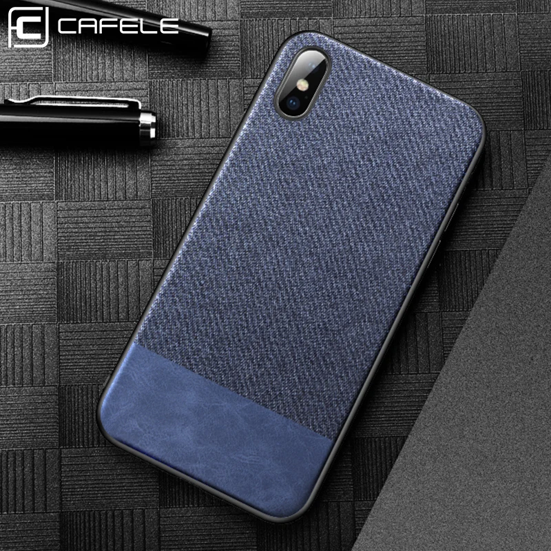 CAFELE ткань текстура мягкий чехол с краями из ТПУ для iPhone X XR XS Max плюшевая холщовый 10