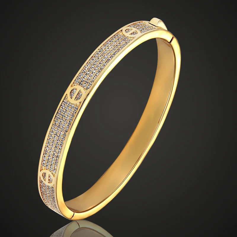 

Blucome Women AAA Zircon Bangles Fashion Men's Bangle Dubai Wedding Ethiopia Bracelet Fashion Women Cuff Bangles Pulseira Bijoux