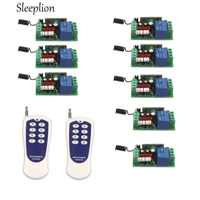 Sleeplion 220V 1CH 1CH 10A Wireless Remote Control Switch Relay 8 font b Receiver b font
