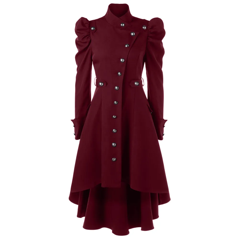 Женское пальто, женское винтажное длинное пальто в стиле стимпанк, готическое пальто, женская Ретро куртка, роскошный бренд, veste femme#620