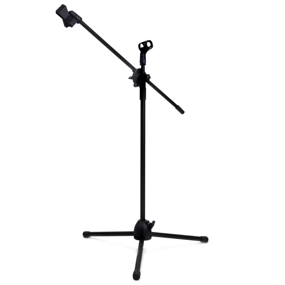 NB 107 Adjustable Microphone Tripod Stand Holder with Dual MIC Clip 360