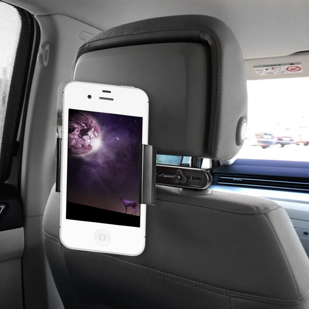 Universal Car Phone Headrest Mount Holder Bracket 360 Degree Rotation