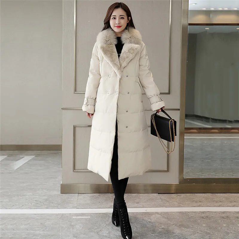 Winter Female Down Jacket 2018 New Fashion bundle Waist Outerwear Coats Korean Large Size Long Big fur collar Female parkas X796 Winter Female Down Jacket 2018 New Fashion bundle Waist Outerwear Coats Korean Large Size Long Big fur collar Female parkas X796
