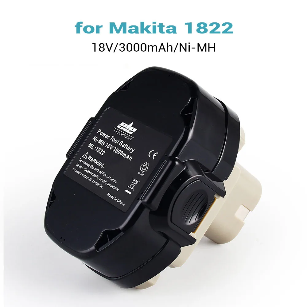 Ni-mh 18V 3000mAh аккумуляторная батарея для Makita 1822,1823, 1834,1835, 192826-5,192827-3,192828-1,192829-9, PA18