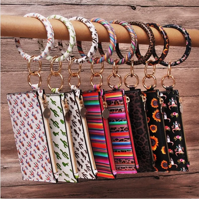 

5pcs Serape Key Ring Bracelet And Phone Wallet Bracelet Key Ring With Matching Wristlet Bag Free Shipping DOM1031299