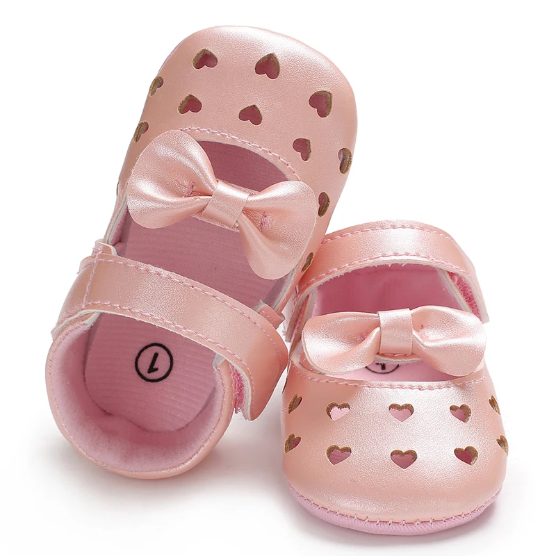 Модная обувь с бантом для маленьких девочек, милая обувь для новорожденных, обувь для первых ходунков, милая нескользящая обувь принцессы