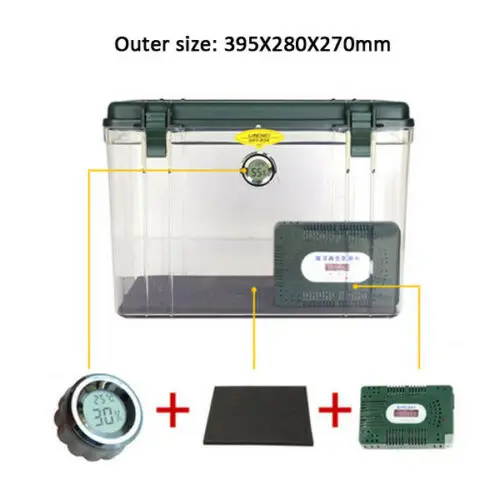 Roadfisher Waterproof Moistureproof Case Sponge Pad Hygroscopic card Dry Protect Box Dehumidifier For DSLR Camera Lens - Цвет: Large Army Green