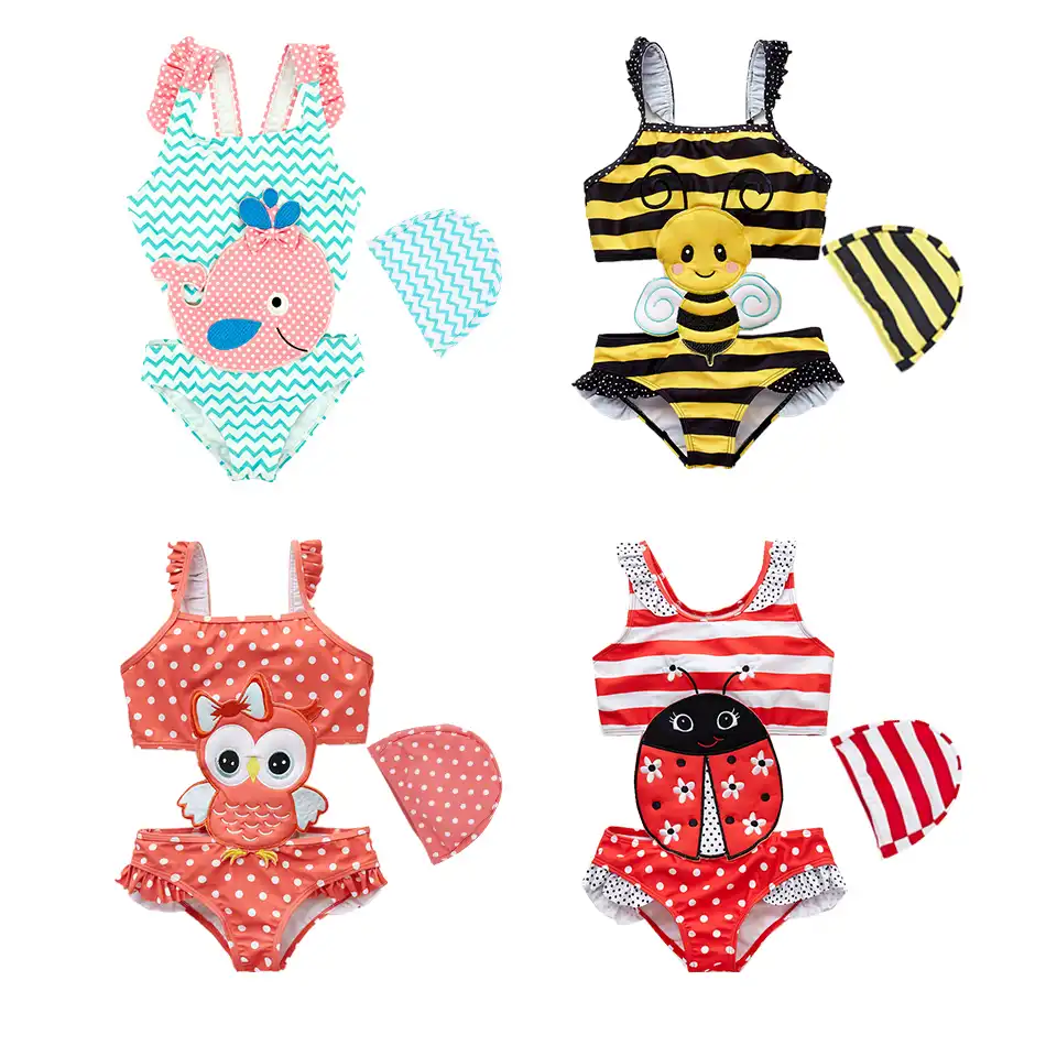 Hongshilian Little Girls Cartoon Beach Sport Swimwear One Piece Baby Swimsuit