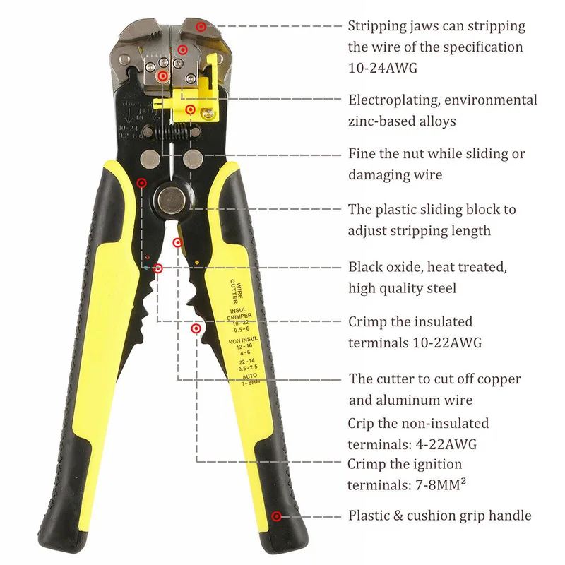 JX1301 кабель для зачистки проводов резак щипцы храповое колесо обжимной инструмент Многофункциональный ручной инструмент