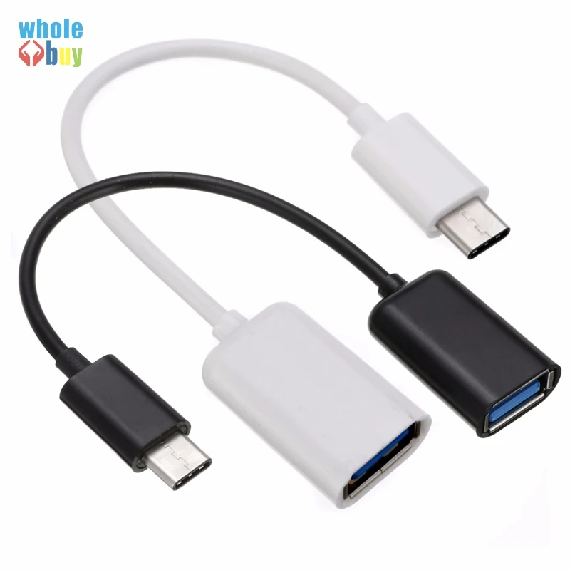 Белый/черный type C OTG usb-адаптер, кабель 3,1 type-C штекер USB 2,0 A Женский OTG адаптер для кабельного шнура 16,5 см 200 шт/партия
