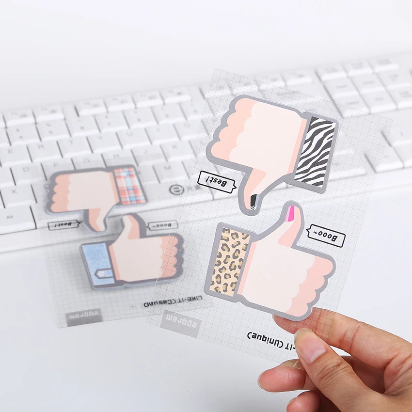 

1 Set Stationery Korean Kawaii Thumbs Up Memo Pad Sticker Cute Praise Gift School Office Supplies