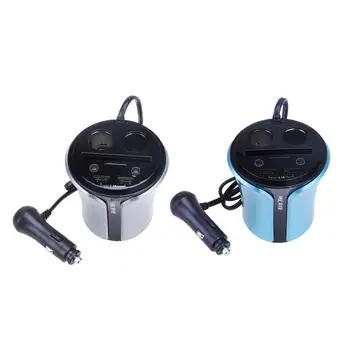 

DC 12-24V 2.4A Dual USB Car Charger with Voltage Detection Auto Cigarette Lighter LED Voltmeter Volt Meter Gauge Blue Gray