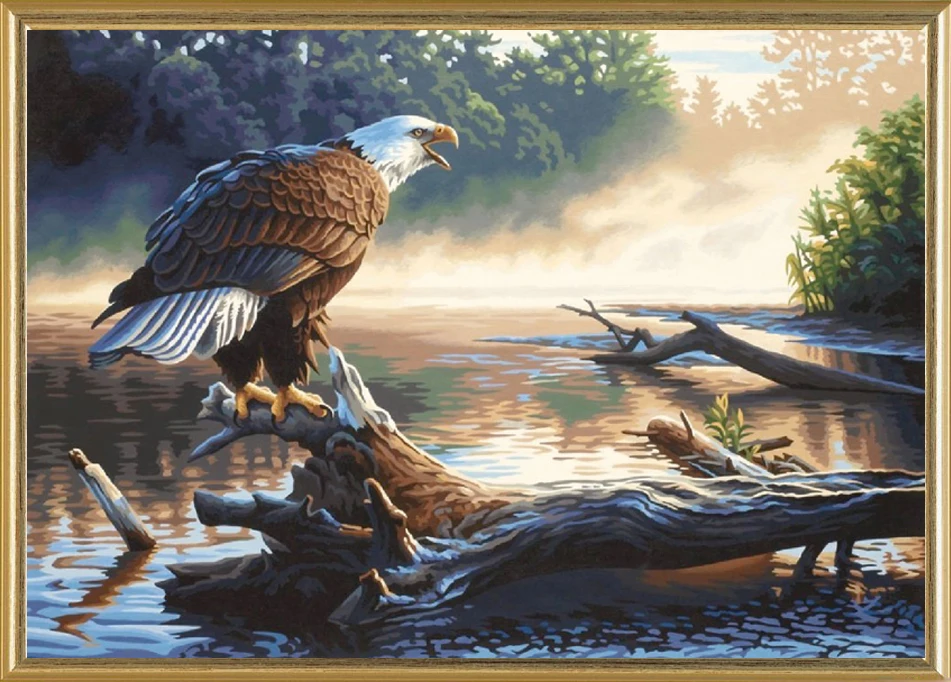 Алмазная вышивка GLymg с изображением животных орла большая птица полная квадратная Алмазная Картина Вышивка крестом Стразы Европейский Декор для дома картина