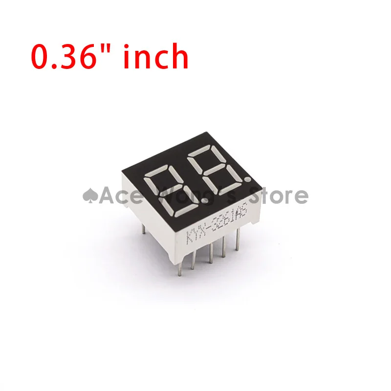 

Free shipping (10Pcs/lot) Wholesale 0.36" inch 2 Digits 7 Seven Segment Red Light LED Numeric Digital Display,Common Cathode