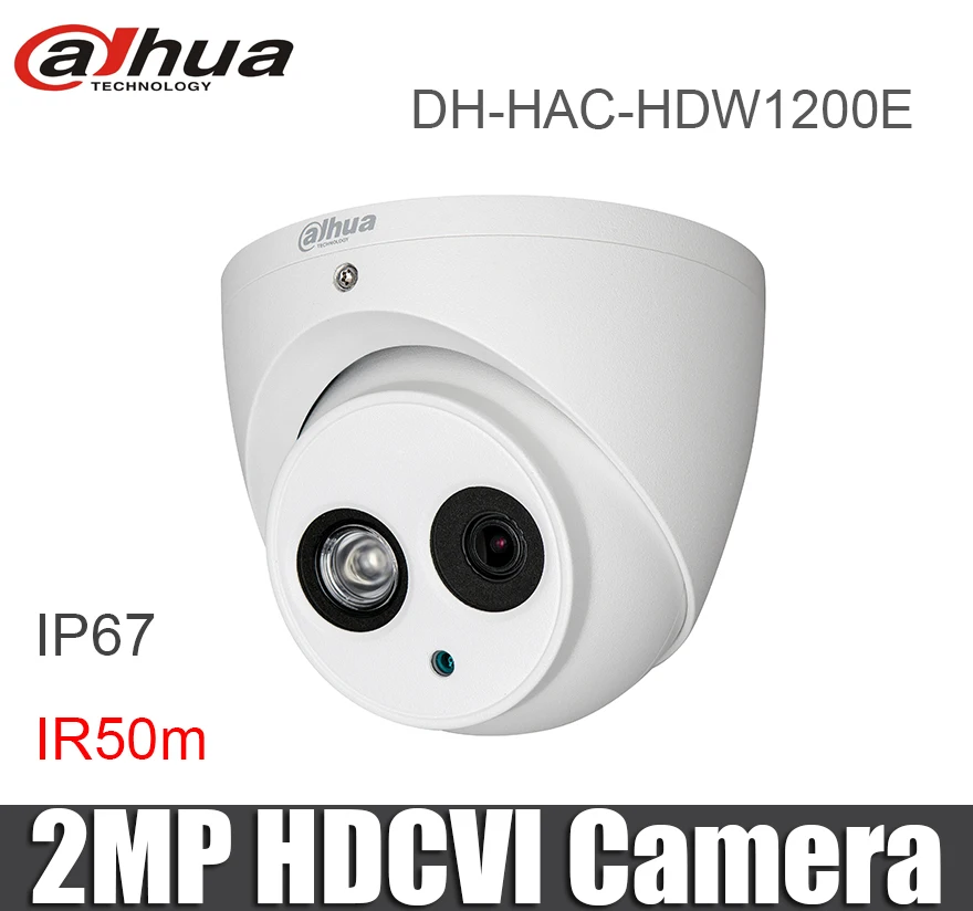 Dahua 2MP HDCVI Camera DH HAC HDW1200E Dome Security Network IP67 50m IR Range HDW1200E|hdcvi camera|network cameracamera ip67 | - Фото №1