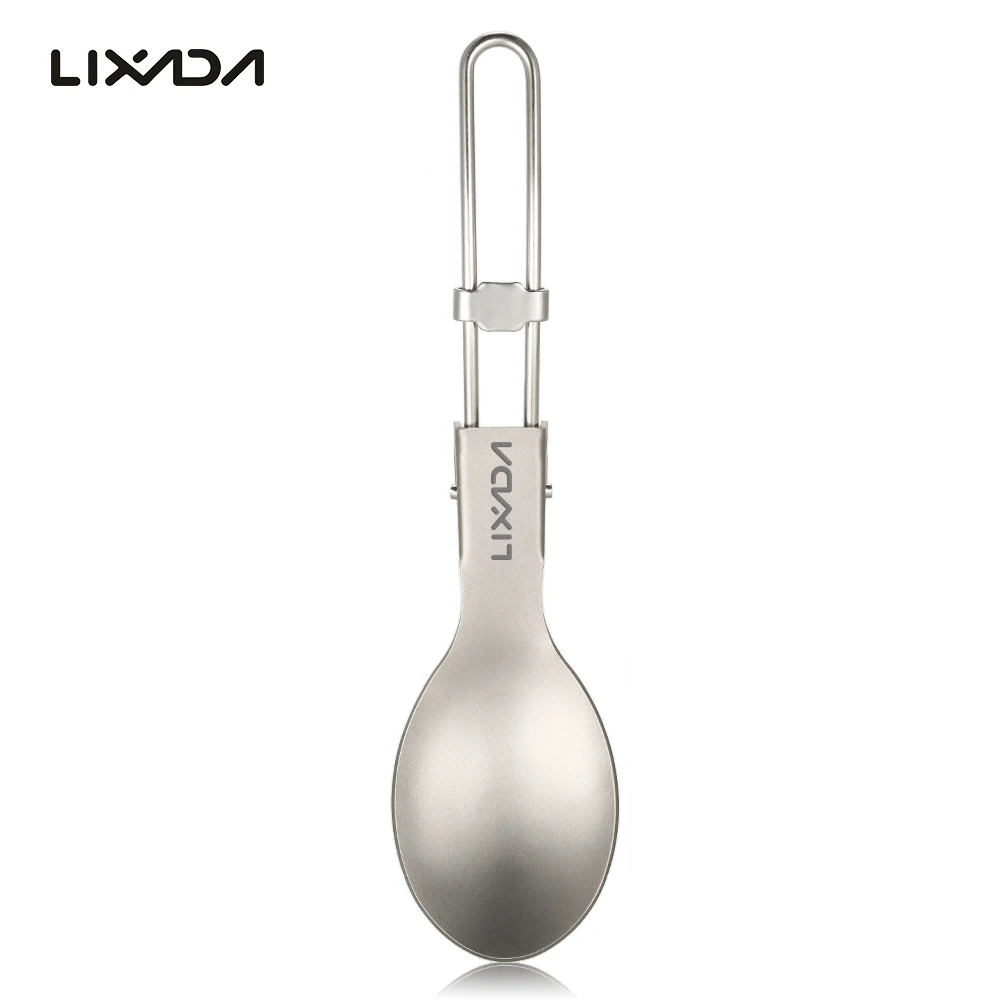 Lixada Titanium Складная ложка вилка легкие портативные столовые приборы для кемпинга