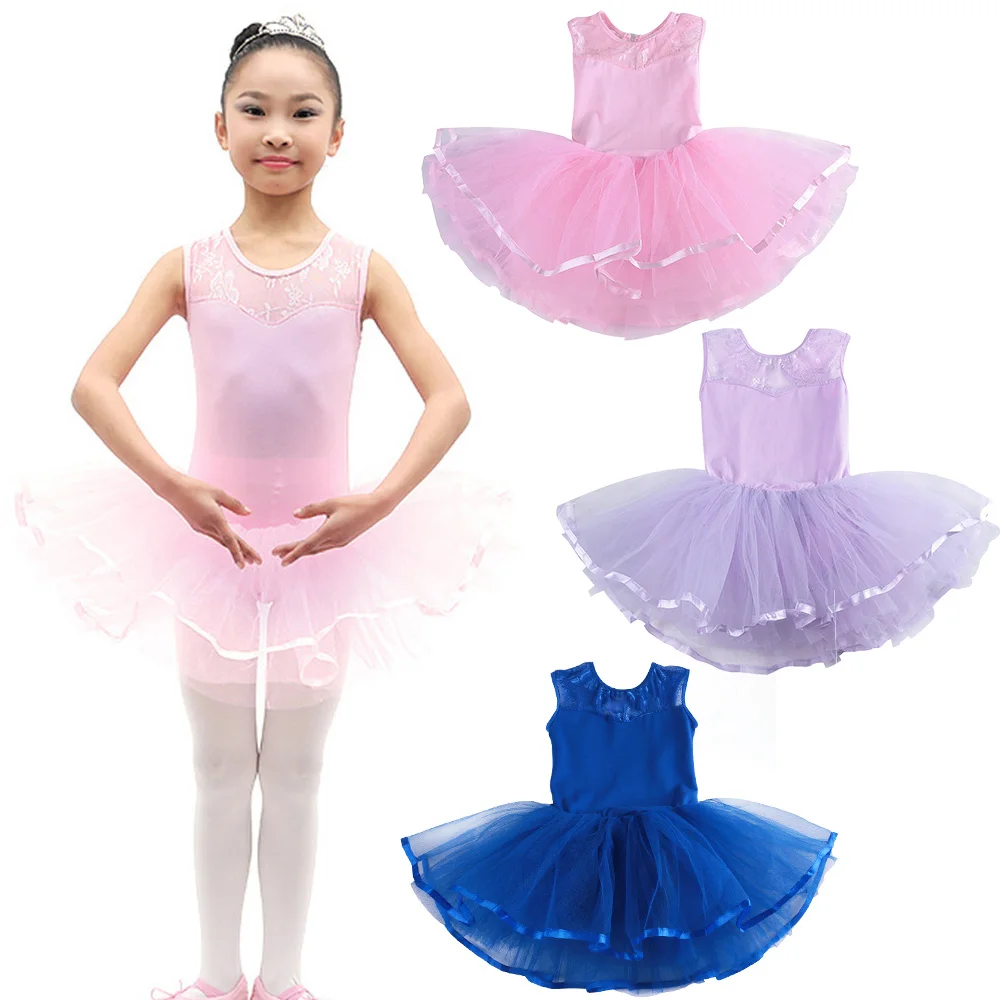 Girls Kids Dancewear Dress Fairy Princess Ballet Tutu Dancewear Dresses