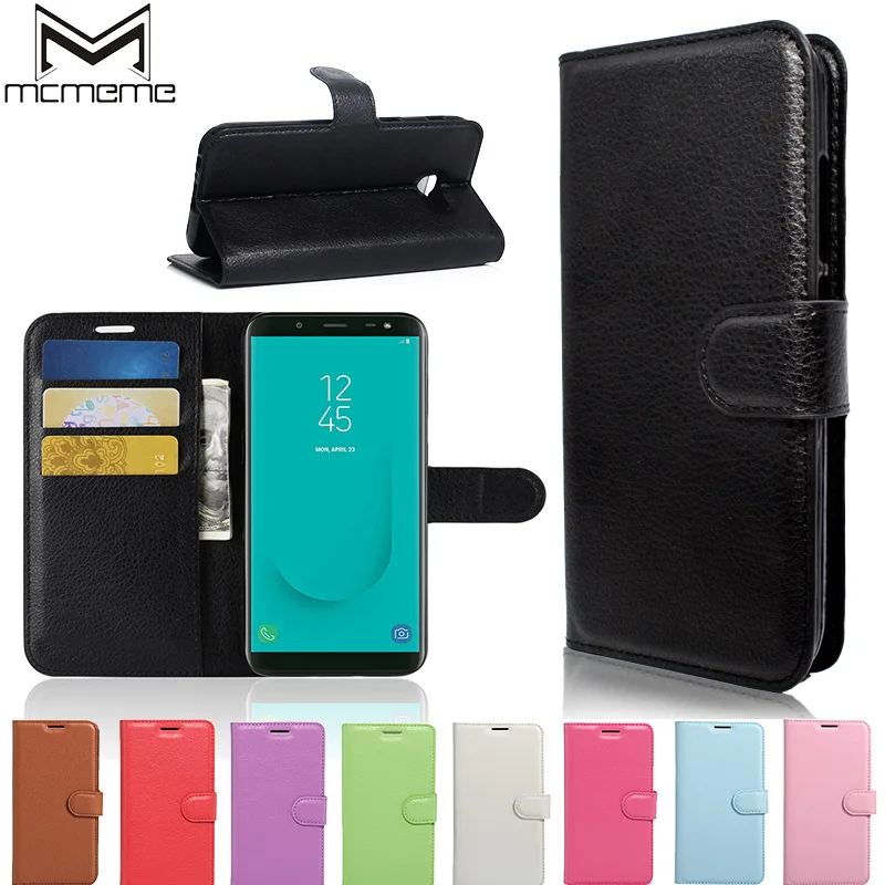

For Samsung Galaxy J4 J6 2018 Case Luxury Flip Wallet PU Leather Card Slot Back Cover For Samsung J6 J4 2018 Protective Bag Case