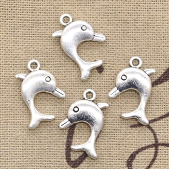 

20pcs Charms Double Sided Dolphin 20x13mm Antique Silver Color Plated Pendants Making DIY Handmade Tibetan Silver Color Jewelry