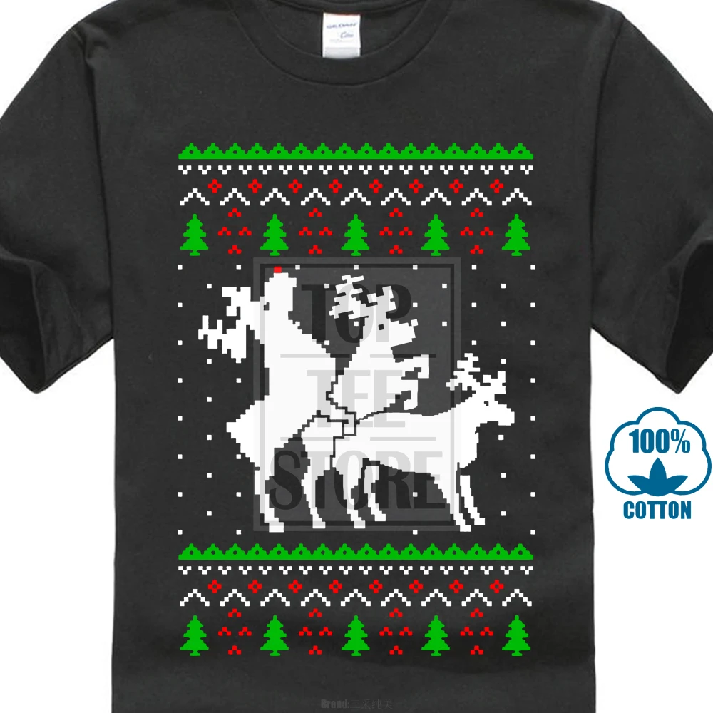 Funny Ugly Christmas Sweater Party Humping Reindeer T Shirt Giftin T