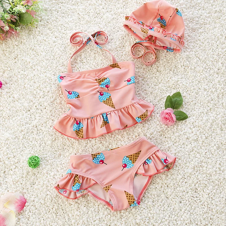 

2019 New Baby Girls Cute Printed Swimsuit Two Piece Tankini Swimwear Summer Bathing Suit Kids Toddler Beachwear Bikini