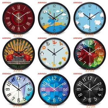 

Airinou Original Design Promotion Discount Super Silent Glass Metal Large Decorative Wall Clock 12inch