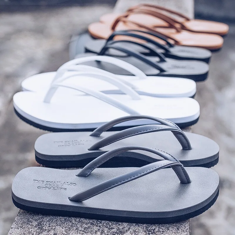 

Slippers Men Shoes Women Couple Flip Flops Soft Black and White Stripes Casual Summer Male Chaussures Femme 2019 New