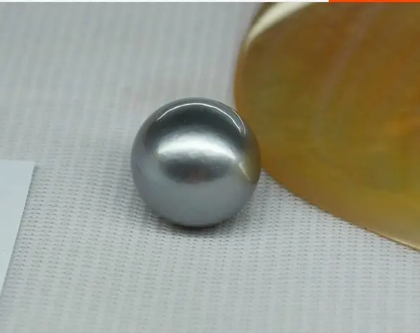 

FREE SHIPPING>>>@@ HUG 13MM SOUTH SEA GENUINE PERFECT ROUND SILVER GRAY GREEN LOOSE PEARL UNDRILLED