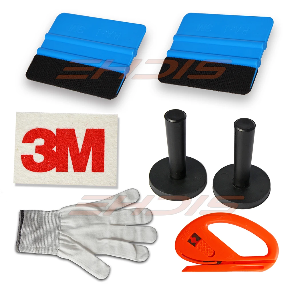 8 Tint Tools Kit Magnets Felt Scraper 3M Wool Squeegee Vinyl Cutter Gloves car wrap tools