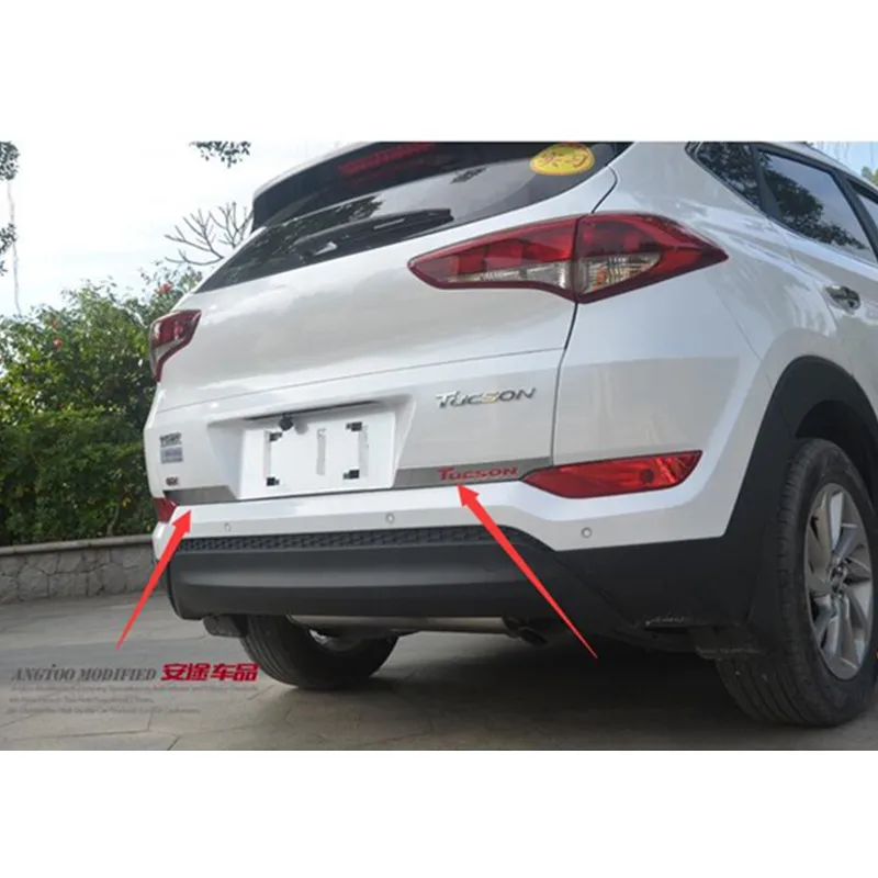 

Car Stainless Steel Rear Trunk Lid Cover Trim /Tail Gate Protector Rear Trunk Trim Cover For Hyundai Tucson 2016