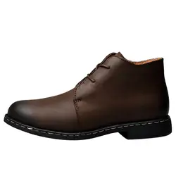 OTTO ZONE/Новая мужская обувь ручной работы из натуральной коровьей кожи, ботильоны на шнуровке, мужская обувь с мехом, зимние ботинки