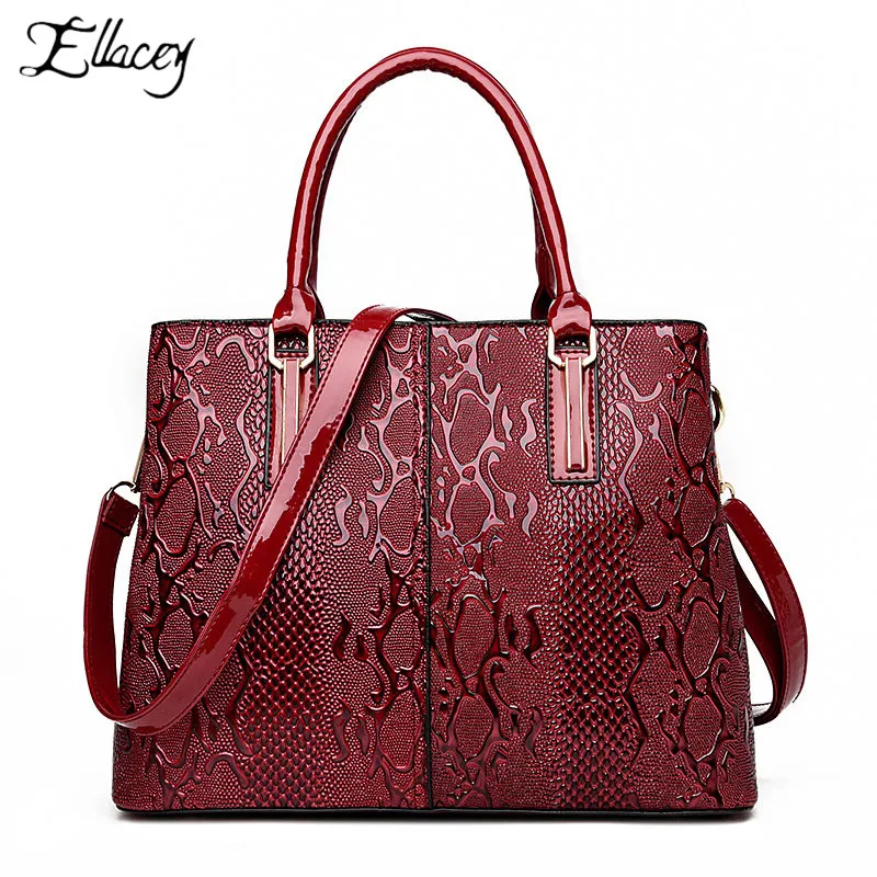 

New Fashion PU Leather Women Bag Ladies Luxury Snake Shoulder Bags Designer Handbags High Quality 2019 Spring Ladies Tote Bag
