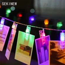 SEKINEW Новое поступление 1,2 м фото клип 10 светодиодный неоновый занавес сказочные гирлянды вечерние рождественские украшения автомобиля