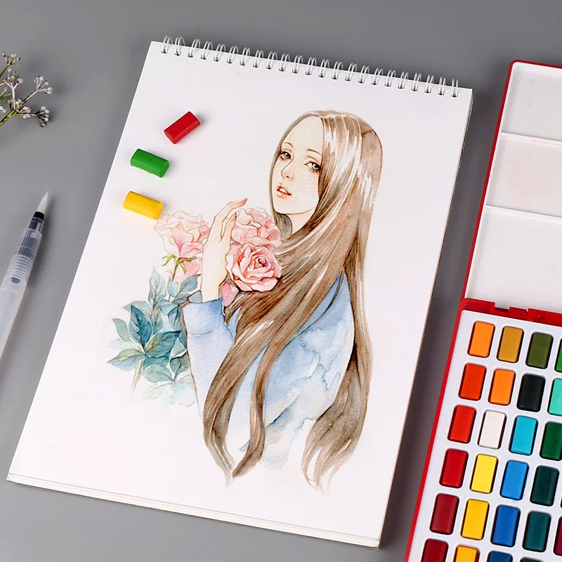 

Faber-Castell 24/36/48Color Solid Watercolor Paint Box With Paintbrush Bright Color Portable Watercolor Pigment Set Art Supplies
